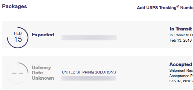 Экран USPS Informed Delivery с опцией добавления инструкций