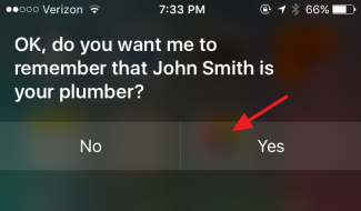 Список назначенных ролей в Siri