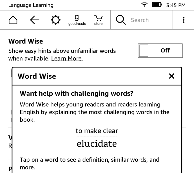 Word Wise — подсказки трудных слов прямо в тексте