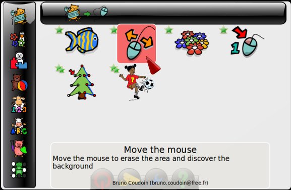 Интерфейс детского дистрибутива с яркими иконками и образовательными приложениями