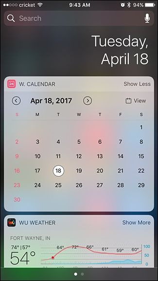 Кнопка Edit в экране виджетов iOS для настройки IFTTT