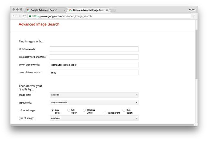 Результат общего поиска изображений с миниатюрами компьютерных фотографий