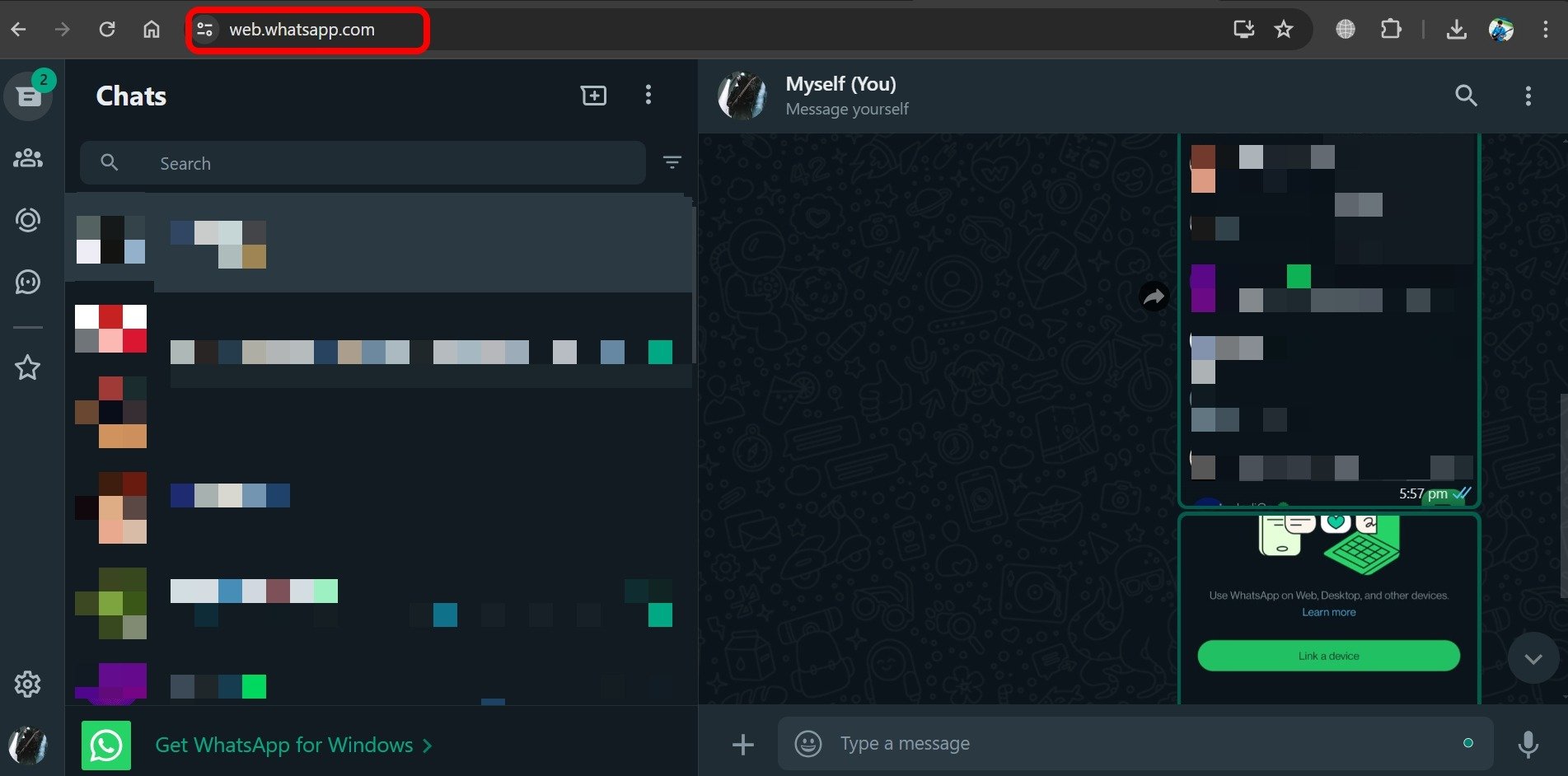 use WhatsApp on web browser