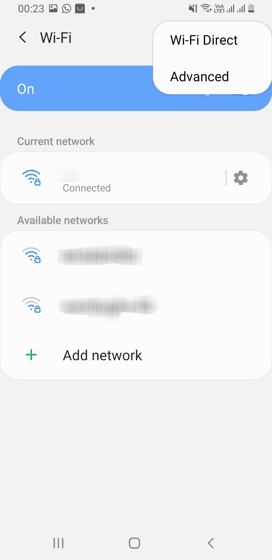 Wi‑Fi Direct на Samsung Galaxy — экран списка устройств