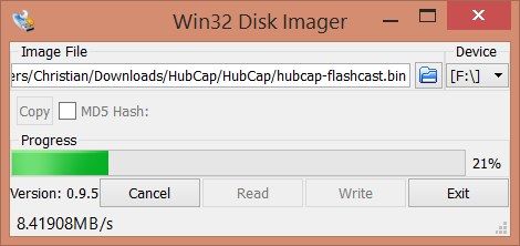 Win32DiskImager: выбор образа для записи на флешку