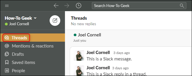 Slack Threads Button