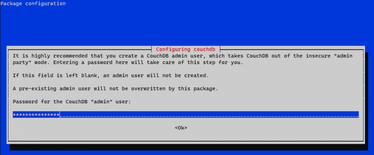 Запрос пароля администратора CouchDB
