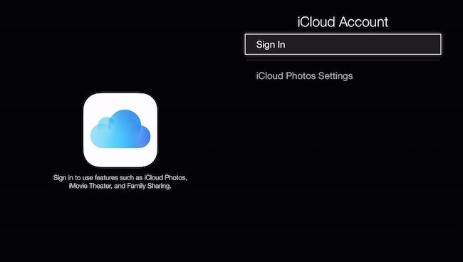 Экран входа в учётную запись iCloud