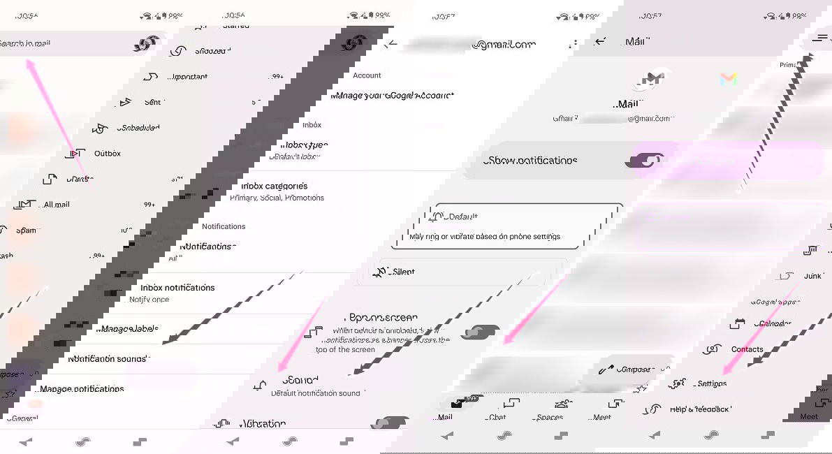 Изменить звук уведомлений в Gmail