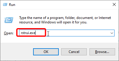 Окно мастера восстановления системы rstrui