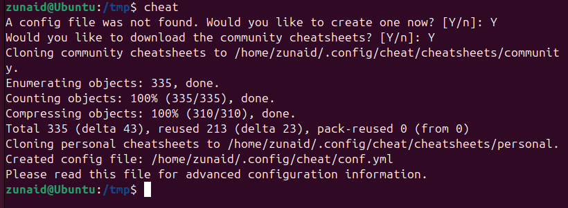 Configuring cheat by running it for the first time.