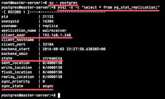 Состояние репликации в pg_stat_replication
