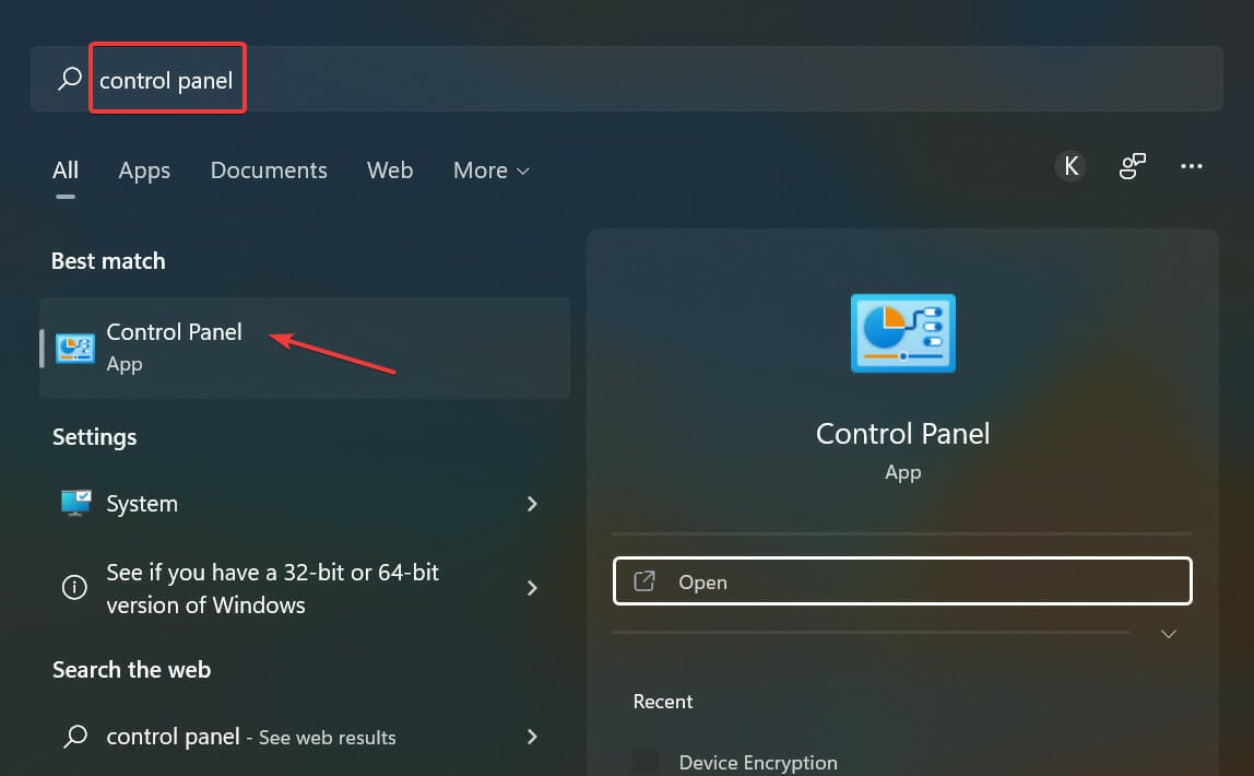 Панель управления для отключения Быстрого запуска