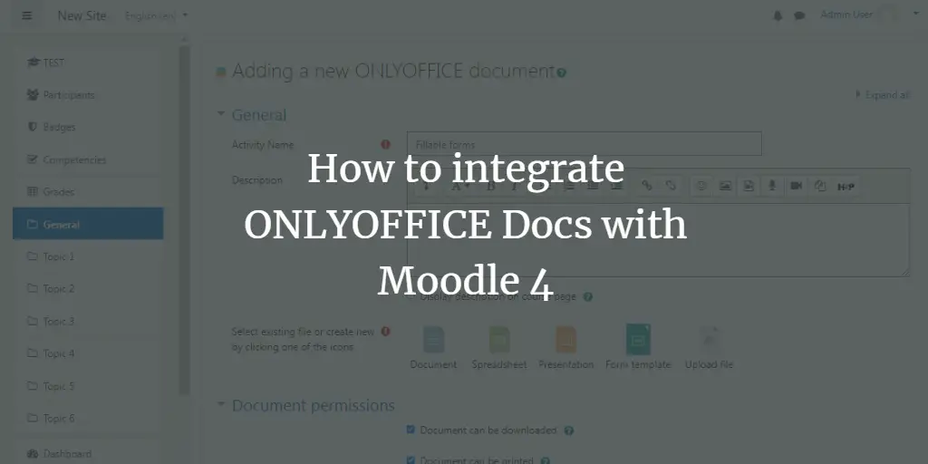 Интеграция ONLYOFFICE Docs с Moodle