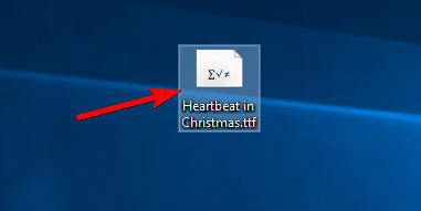 Окно установки шрифта с кнопкой Установить