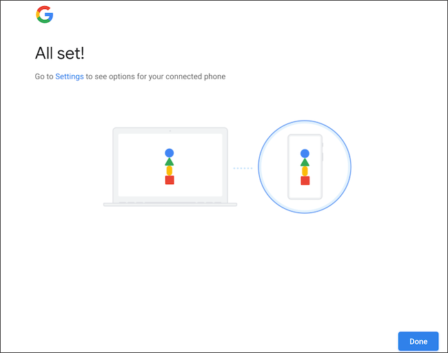Подтвердите синхронизацию Android‑телефона и Chromebook
