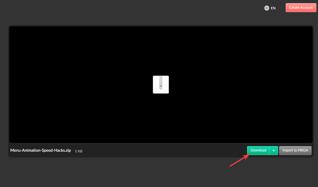 Папка со скачанными файлами .reg для изменения анимации