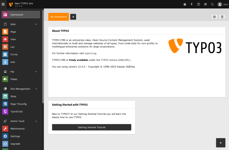 Панель администратора TYPO3