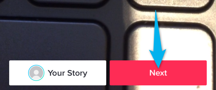 Кнопка «Далее» внизу экрана редактирования