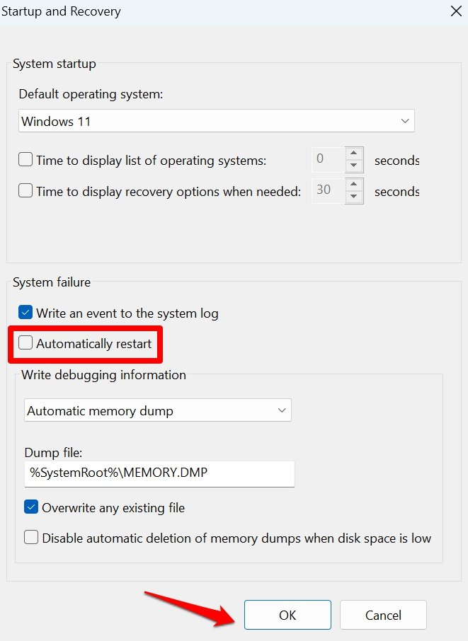 Automatisches Neustarten in Windows 11 deaktivieren