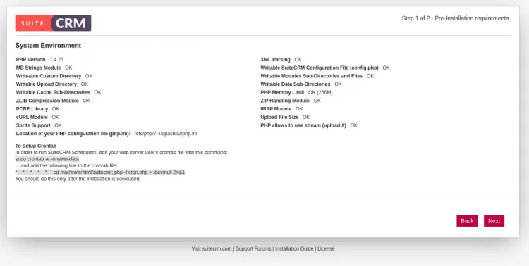 Проверка системы SuiteCRM