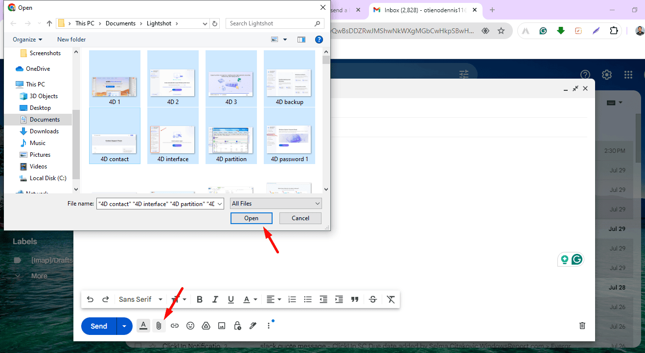 Выбор нескольких фотографий через Ctrl
