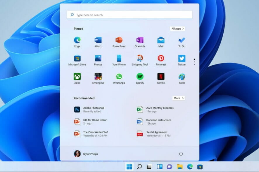 Центрирование панели задач в Windows 11