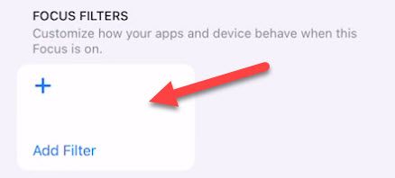 Экран опций фильтрации уведомлений: 'Фильтр фокуса' внизу.