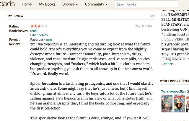 Страница отзыва на Goodreads