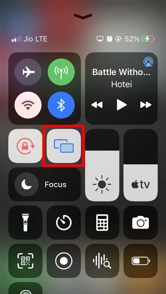 Остановка зеркалирования на iPhone