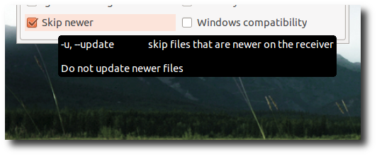 Подсказка для опции 