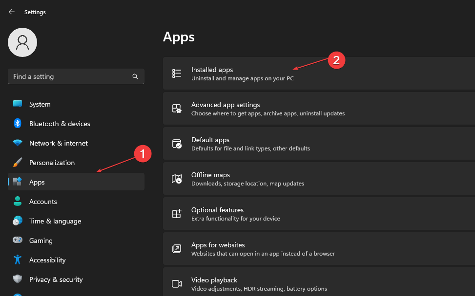Скрин: список установленных приложений в Параметрах Windows