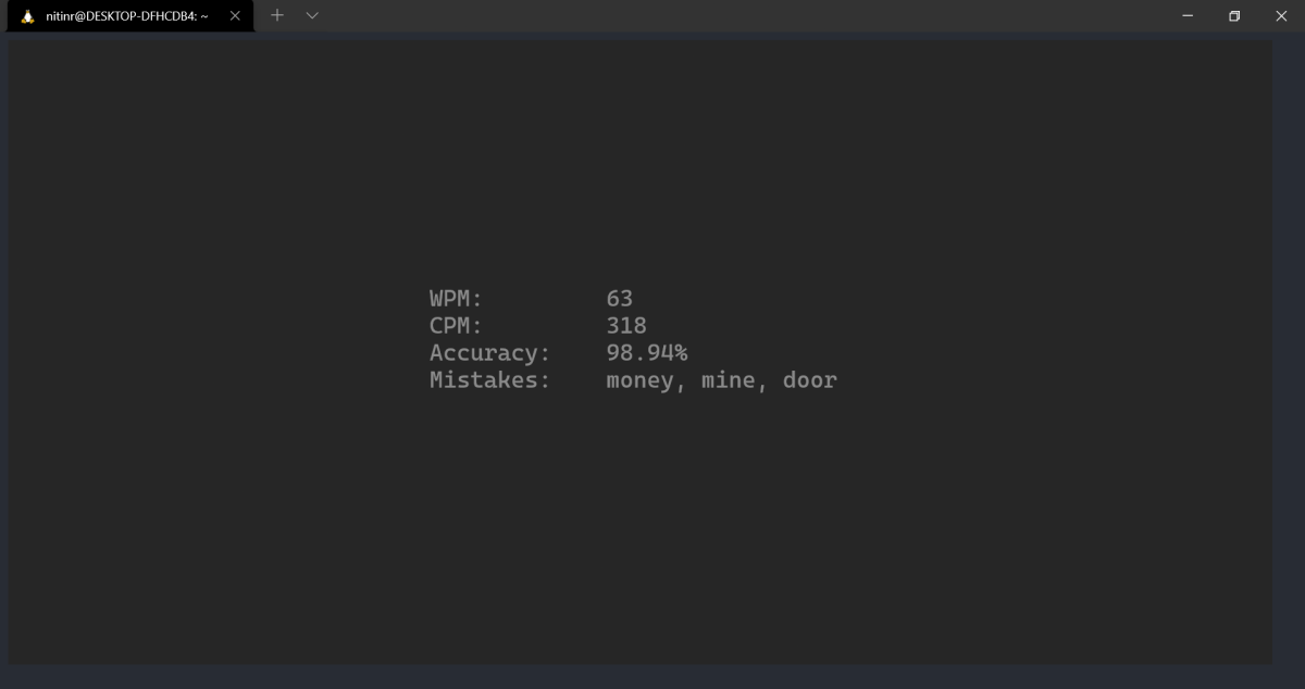 Результаты теста в tt