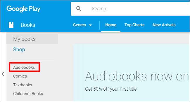 Веб-версия Google Play — выбор аудиокниг