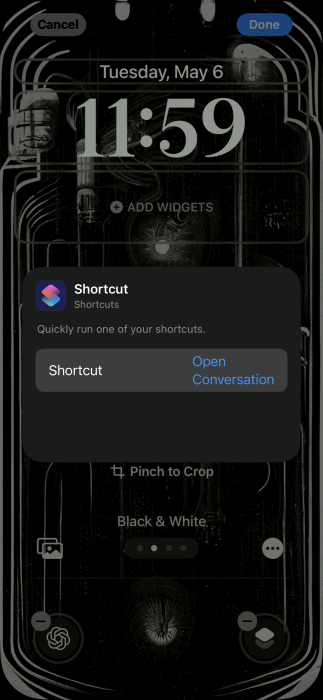 Added shortcut view on lock screen on iPhone. 