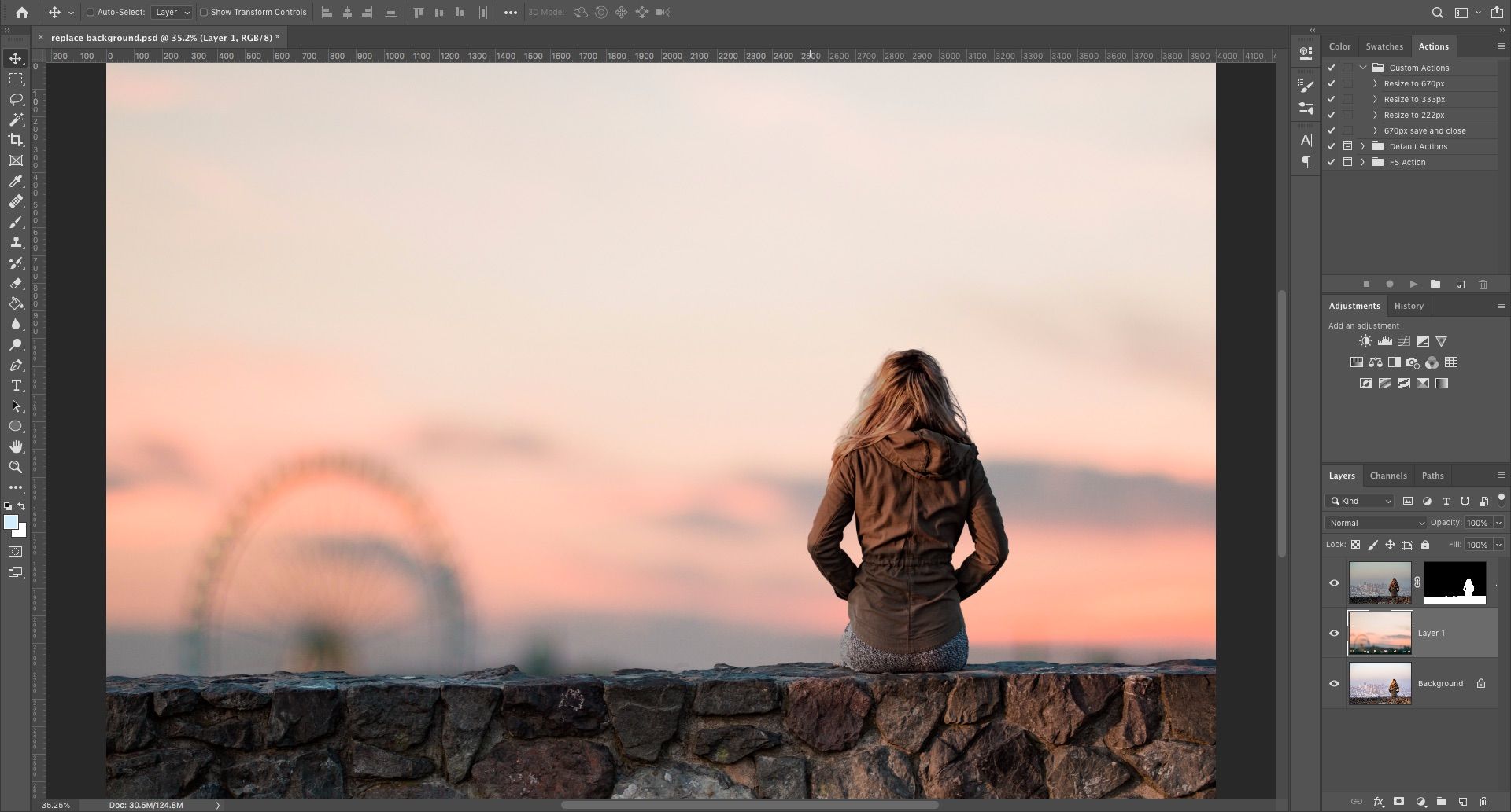 Вставка нового фона