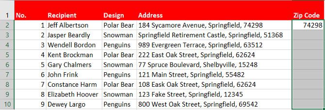 Выделение диапазона для Flash Fill