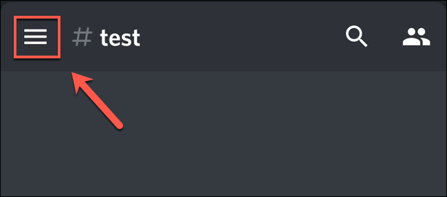 Нажмите на меню-иконку (гамбургер) в приложении Discord.