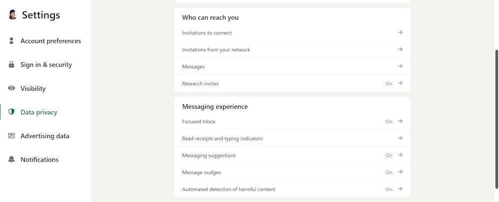 Страница с разделом 