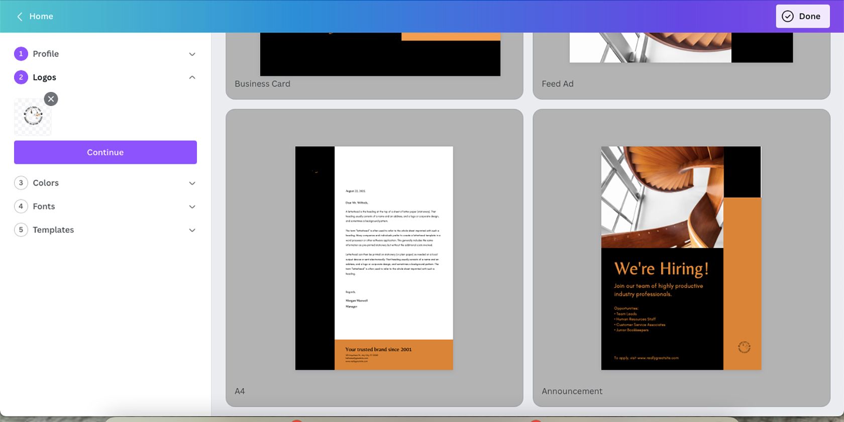 Canva Brand Kit logo. Пример логотипа в Brand Kit