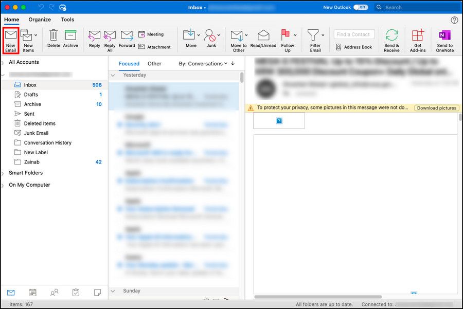 Создать новое письмо