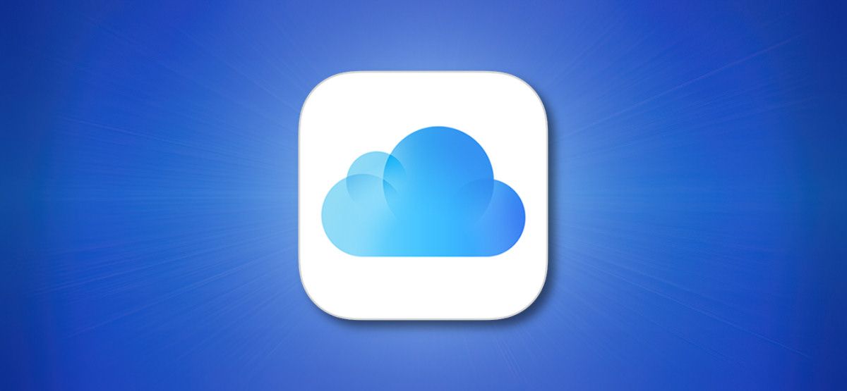 Иконка iCloud на синем фоне