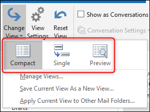 Скриншот выбора вида папки с меню View -> Change View