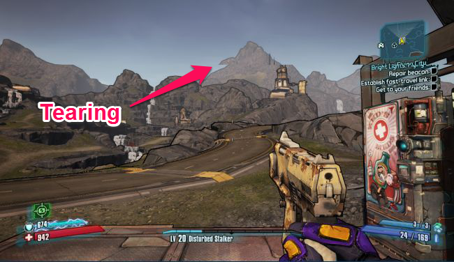 Иллюстрация разрыва изображения (screen tearing)