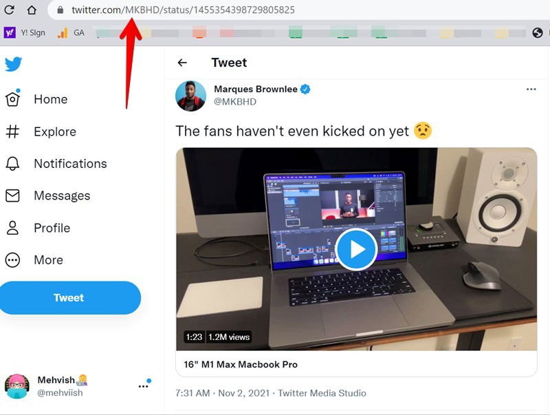 Получение ссылки на видео в браузере ПК
