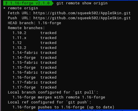Скриншот: вывод команды git remote show origin