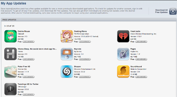 Actualización de apps
