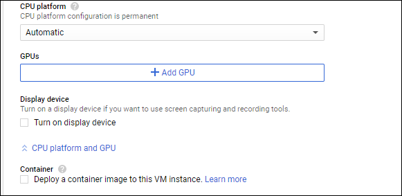 Опции для GPU и дисплея