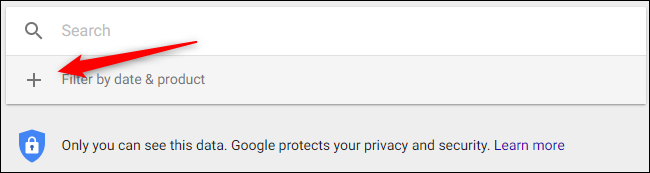 Фильтры на странице «Мои действия» Google: выбор продуктов