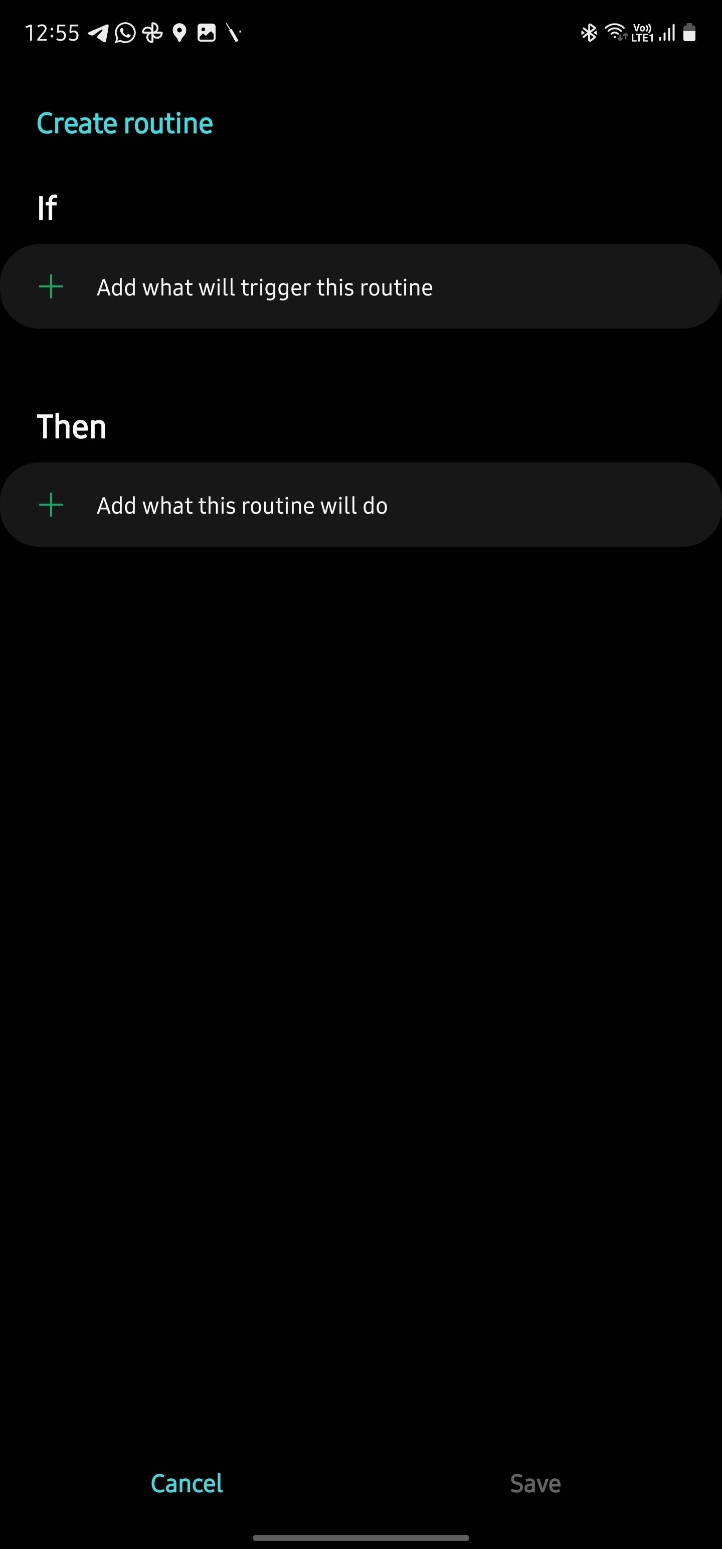 Создание новой рутины в One UI 5